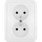 Kos Cosmo Line biały -  gniazdo podwójne 2x2P+Z - 300436