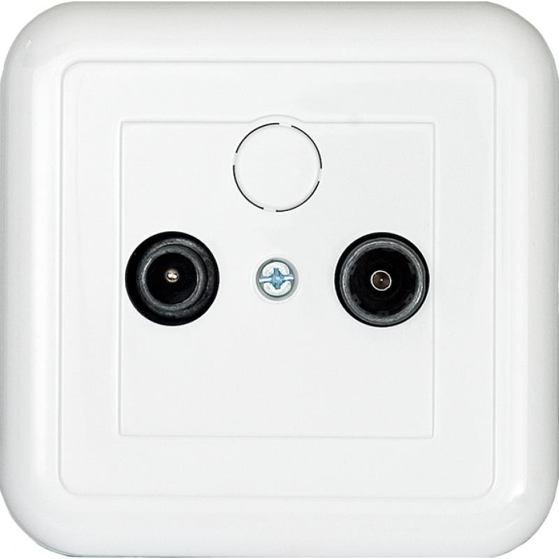 Kos Cosmo Line biały - gniazdo antenowe RTv końcowe  -  300473