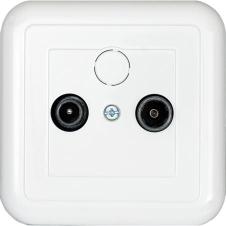 Kos Cosmo Line biały - gniazdo antenowe RTv przelotowe - 300474 Kos Elektro System