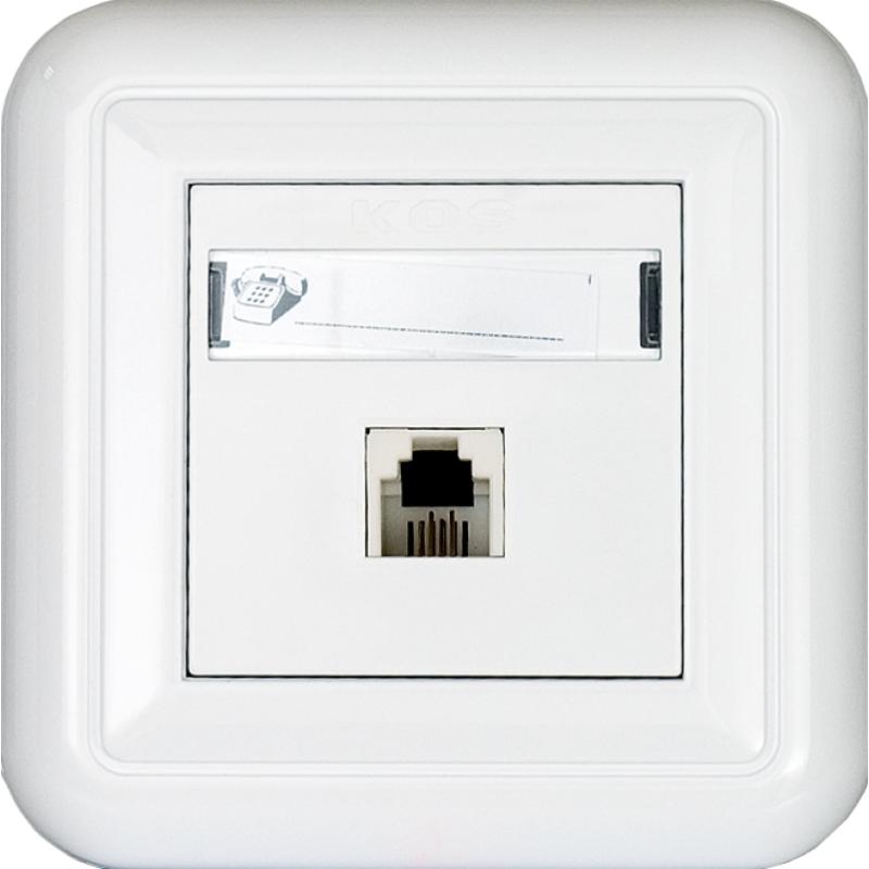 Kos Cosmo Line biały - gniazdo telefoniczne pojedyncze- 300463