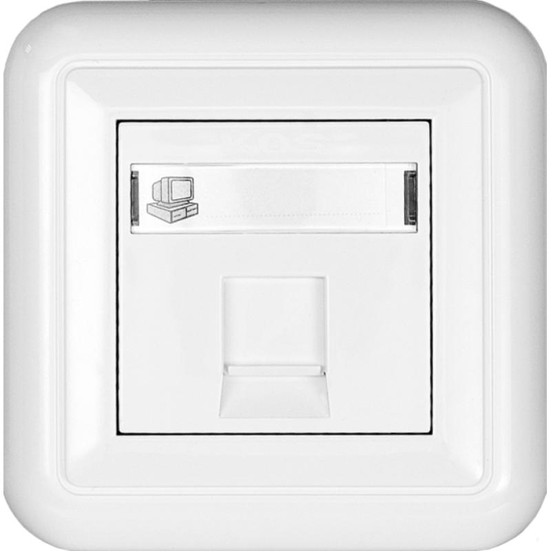 Kos Cosmo Line biały - gniazdo komputerowe pojedyncze - 300465