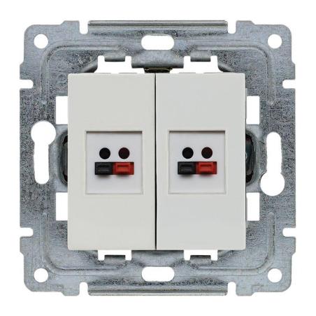 Kos Dante biały - gniazdo głośnikowe podwójne Kos Elektro System