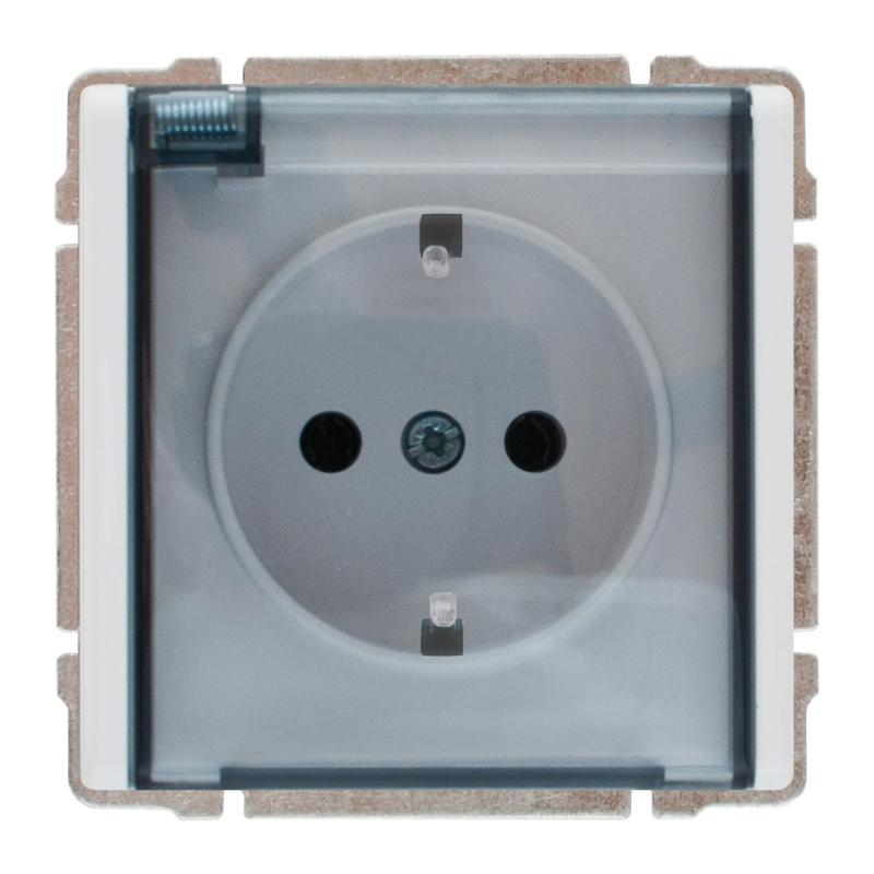 Kos 66 biały - gniazdo pojedyncze Schuko IP44