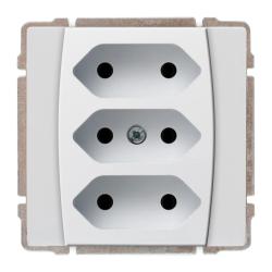 Kos 66 biały - gniazdo potrójne Kos Elektro System