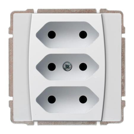 Kos 66 biały - gniazdo potrójne Kos Elektro System