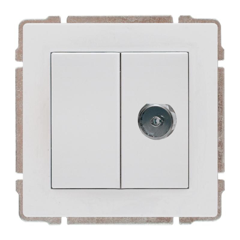 Kos 66 biały - gniazdo TV pojedyncze