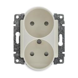 Kos Vena kremowy - gniazdo podwójne do ramki Kos Elektro System