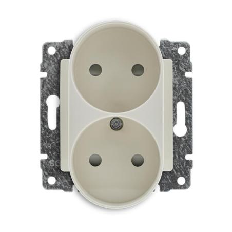 Kos Vena kremowy - gniazdo podwójne do ramki