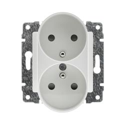Kos Vena 2 biały - gniazdo podwójne (+0) do ramki Kos Elektro System