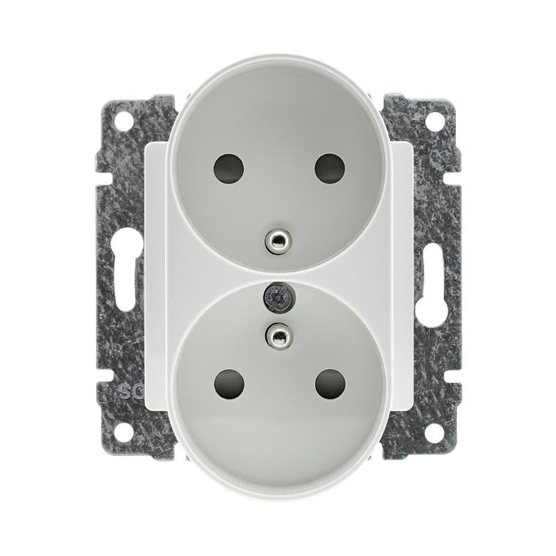 Kos Vena 2 biały - gniazdo podwójne (+0) do ramki