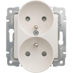 Kos Vena 2 biały - gniazdo podwójne (+0) do ramki Kos Elektro System
