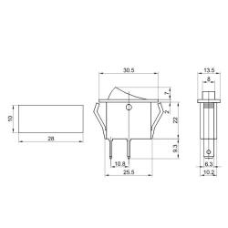 Wyłącznik kołyskowy włącz-wyłącz czarny TES-13