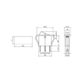 Wyłącznik kołyskowy włącz-wyłącz czerwony TES-21