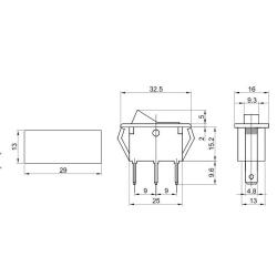 Wyłącznik kołyskowy włącz-wyłącz czerwony TES-22