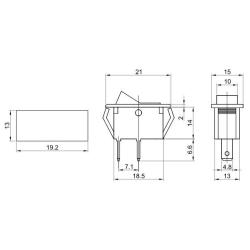 Wyłącznik kołyskowy włącz-wyłącz czarny TES-34