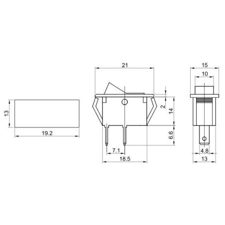 Wyłącznik kołyskowy włącz-wyłącz czarny TES-34