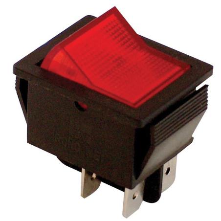 Wyłącznik kołyskowy włącz-wyłącz 2-polowy czerwony TES-41 Tracon Electric