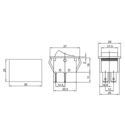 Wyłącznik kołyskowy włącz-wyłącz 2-polowy czerwony TES-41