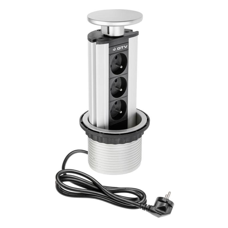 Gniazda wpuszczane w blat 3x230V - AE-BPW3G srebrny