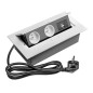 Gniazda wpuszczane w blat 2x230V, 2xUSB - AE-PBU2GU-20 biały