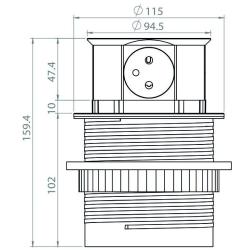 Gniazdo wpuszczane w blat 4x250V AC OR-AE-1341 Orno