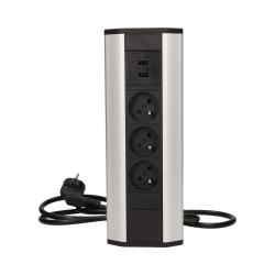Gniazdo meblowe 3x250V 1,8 z ładowarką USB OR-AE-1360 Orno