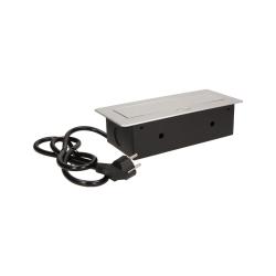 Gniazda wpuszczane w blat 3x250V z frezowanym rantem 1,5 m srebrne OR-AE-1337/G Orno