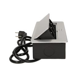 Gniazda wpuszczane w blat 3x250V z frezowanym rantem 1,5 m srebrne OR-AE-1337/G Orno