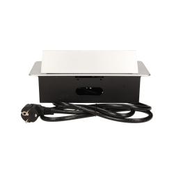 Gniazda wpuszczane w blat 3x250V z frezowanym rantem 1,5 m srebrne OR-AE-1337/G Orno