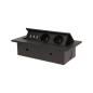 Gniazda wpuszczane w blat 2x250V 3xUSB z grubym rantem OR-AE-1324 czarny Gniazda wpuszczane w blat 2x250V 3xUSB z grubym rantem OR-AE-1324 czarny