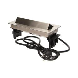 Gniazdo wpuszczane w blat 3x250V w niklowanej obudowie 1,8 m OR-AE-1363 Orno