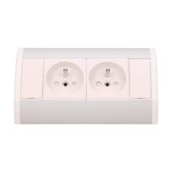 Gniazdo meblowe 2x250V OR-GM-9005/W-G Orno