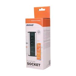 Gniazdo meblowe 2x250V, wyłącznik OR-GM-9002/B-G Orno