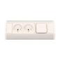 Gniazdo meblowe 2x250V, wyłącznik OR-GM-9002/W-G