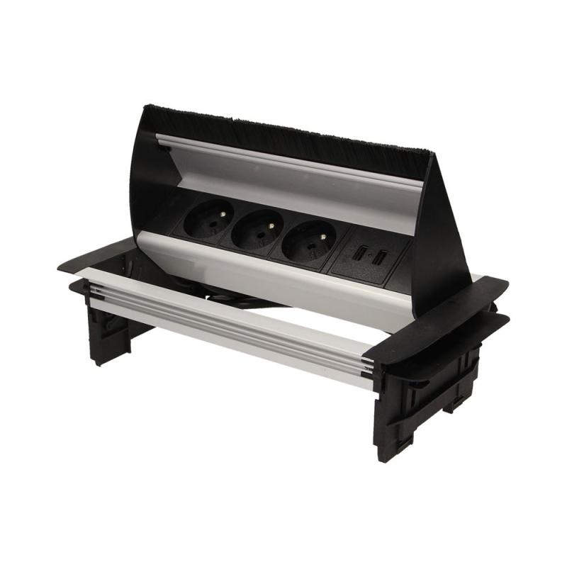 Gniazdo wpuszczane w blat 2x250V, 2xUSB OR-AE-1362 Gniazdo wpuszczane w blat 2x250V, 2xUSB OR-AE-1362