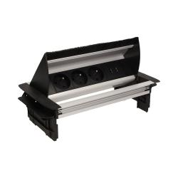 Gniazdo wpuszczane w blat 2x250V, 2xUSB OR-AE-1362 Orno