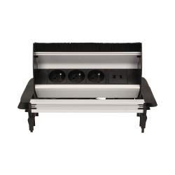 Gniazdo wpuszczane w blat 2x250V, 2xUSB OR-AE-1362 Orno