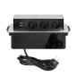 Gniazdo wpuszczane w blat 3x250V, 2xUSB OR-GM-9009/B-G