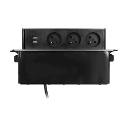Gniazdo wpuszczane w blat 3x250V, 2xUSB OR-GM-9009/B-G Orno