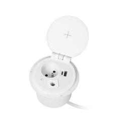 Gniazdo wpuszczane w blat 1x250V, 2xUSB OR-GM-9015/W Orno