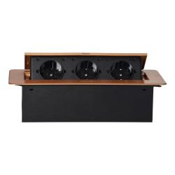 Gniazda wpuszczane w blat 3x250V AC OR-AE-1336(GS)/C schuko Orno