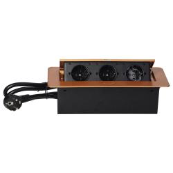 Gniazdo wpuszczane w blat 3x250V OR-AE-1337(GS)/C schuko Orno