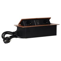 Gniazdo wpuszczane w blat 2x250V, 2xUSB OR-AE-13126/C Orno