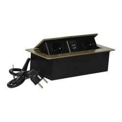 Gniazdo wpuszczane w blat 2x250V, 2xUSB OR-AE-13126/BR Orno