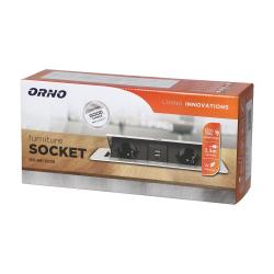 Gniazdo wpuszczane w blat 2x250V, 2xUSB OR-AE-13126(GS)/BR schuko Orno
