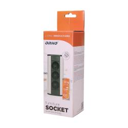 Gniazdo meblowe 3x250V OR-GM-9001/B-G(GS) schuko Orno