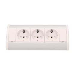 Gniazdo meblowe 3x250V OR-GM-9001/W-G(GS) schuko Orno