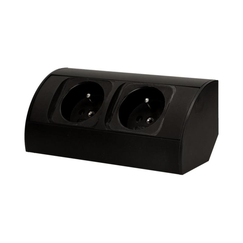 Gniazdo meblowe podszafkowe 2x230V - OR-AE-1303/B
