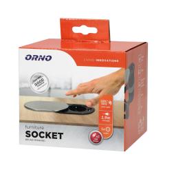 Gniazdo wpuszczane w blat 1x250V, 1xUSB OR-AE-13124(GS) schuko Orno