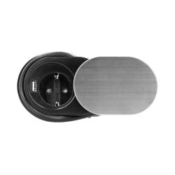 Gniazdo wpuszczane w blat 1x250V, 1xUSB OR-AE-13124(GS) schuko Orno